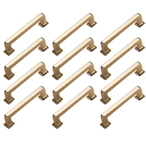 Schrankgriffe, 12er-Pack, 192 mm, Griffe aus gebürstetem Messing, moderne goldene Türgriffe für Küchenschränke, Schlafzimmerbeschläge, Schubladengriffe, Möbelbeschläge, Schrankknöpfe (Farbe: Grau (w von HSWOYEA