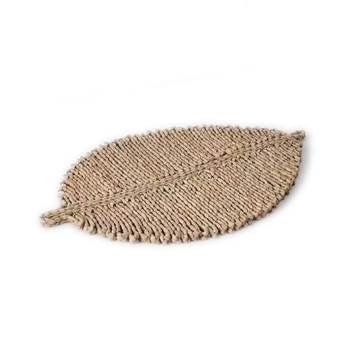 HSYHKDSY 50 x 33/25 x 16 cm, blattförmige gewebte Tischsets, natürliche Tischsets, aus Stroh geflochtene Rattan-Tischsets, rutschfeste handgewebte Untersetzer für den Tisch (Natural2 50 x 33 cm b) von HSYHKDSY