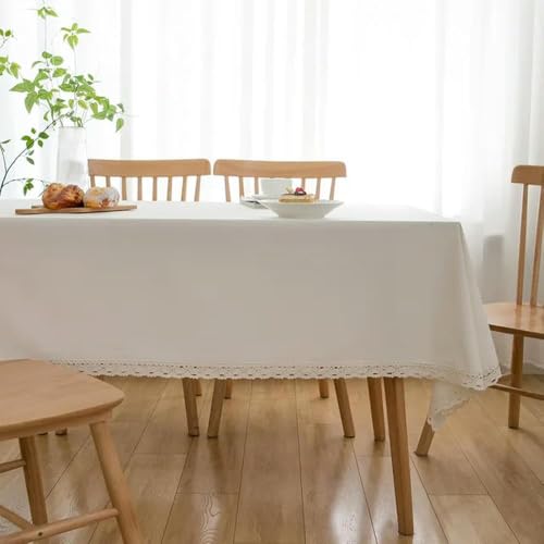 HSYHKDSY 60~300cm rechteckige Pastorale Tischdecke aus Baumwollleinen, mit Gänseblümchen-Blumen Bedruckte Tischdecken für Zuhause, Küche und Esszimmer von HSYHKDSY