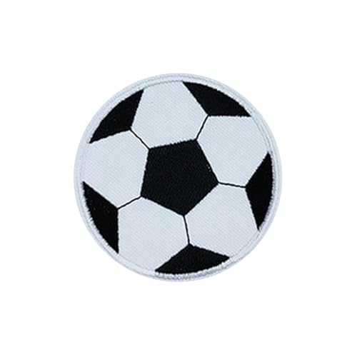 Bügelflicken, Flicken zum Aufbügeln Fußball klein, Patches zum Aufbügeln, Bügelvlies Bügelbilder Sticker zum Aufbügeln Für Jeans, Kleidung, Lochreparatur und Dekoration (6,8 x 6,8 cm) von HSYTEK