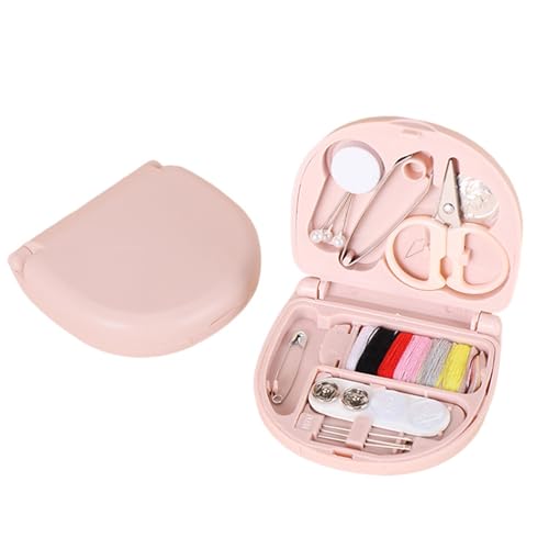 HSYTEK 1 Stück Mini-Nähset, Tragbares Nähset Reise,Geeignet für Reisende Anfänger diy und zu Hause verwenden Nadel und Faden Set,Rosa von HSYTEK