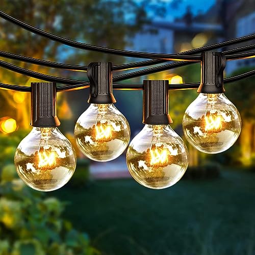 Lichterkette Außen Hängend Lichterkette Glühbirnen G40 8m 28er Birnen Lichterkette Garten für Weihnachten Hochzeit Party Aussen Dekoration Warmweiß, IP44 Wasserdichte (25 Birnen mit 3 Ersatzbirnen) von HT TopHinon