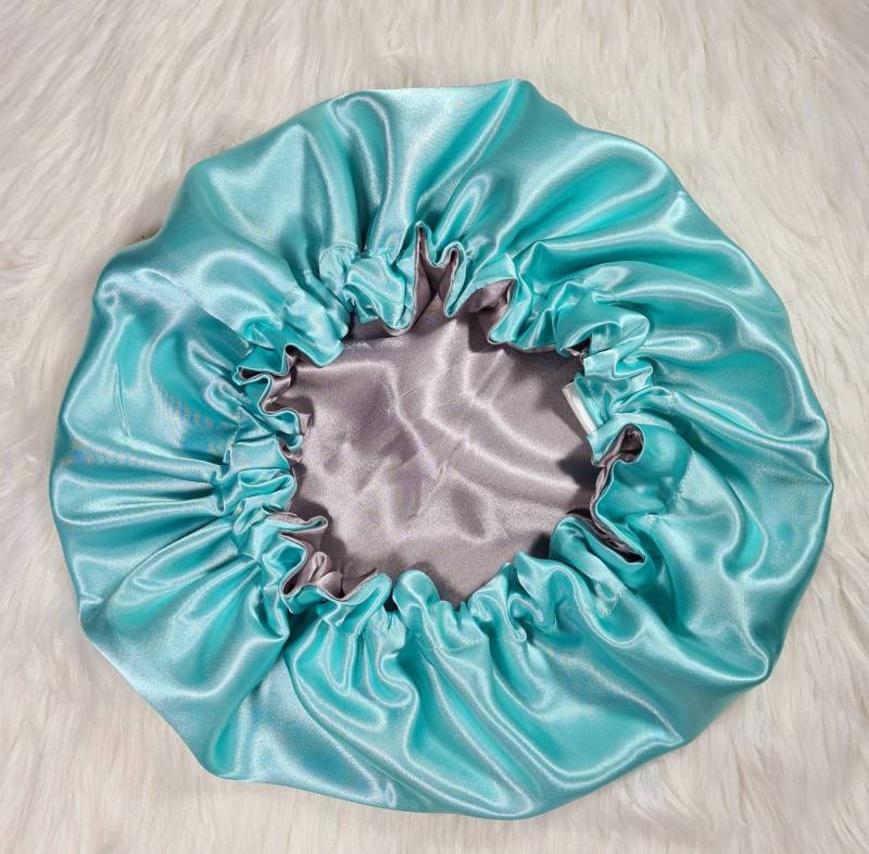 Mint Reversible Satin Haarhaube|Satin Gummizug, Schlafmütze Mütze, Kopftuch. Nachtschlaf, Schutzfrisur von HTCollections