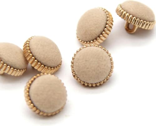 6 Stück 13 mm Metallschaftknöpfe für Kleidung, Hemd, Bluse, Dekorationen, DIY-Nähzubehör (Beige)-13 mm-Beige von HTDSVTD