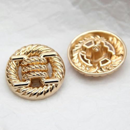 6 Stück große geknotete Metallknöpfe aus Seil für Kleidung, Mantel, Pullover, Kleidungsstück, handgefertigtes DIY-Nähzubehör (golden, 25 mm) - 25 mm - golden von HTDSVTD