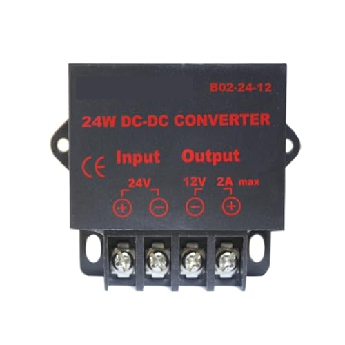 HTEJFUXQE 24V to 12V 2 AMP 24W DC DC Converter Regulator Car Step Down Reducer von HTEJFUXQE