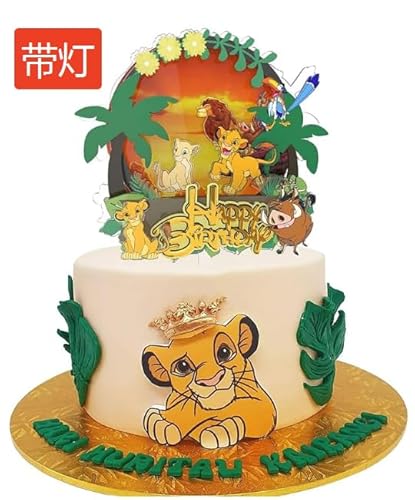 HTGWCG Tortendeko Geburtstag, Tortendeko König der Löwen-Kuchende koration Kindergeburtstag Deko Torte Dschungel Party Kuchendeko Geburtstagsdeko für Kinder Mädchen Junge HTGWCG Tortendeko Geburtstag, Tortendeko König der Löwen-Kuchende koration Kindergeburtstag Deko Torte Dschungel Party Kuchendeko Geburtstagsdeko für Kinder Mädchen Junge von HTGWCG