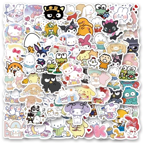 HTTDSLF 100 Stück Sticker Aufkleber, Sticker Set Sticker Aesthetic, Sticker Kawaii, Aufkleber für Wasserflaschen, Laptop, Computer, Skateboard, Niedliches Aufkleber-Geschenk für Kinder, Teenager von HTTDSLF