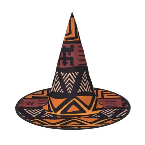 HTTUP Afrikanischer Schlammstoff, Tribal-Druck, lustige Halloween-Hüte, Hexenhüte für Männer, Frauen, Halloween-Partys, Kostüme, Events von HTTUP