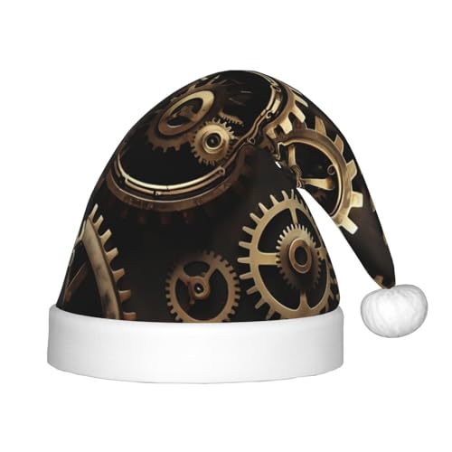 HTTUP Coole Weihnachtsmütze mit Steampunk-Zahnrädern, Unisex, Weihnachtsmannmütze, Weihnachtsmannmütze, Weihnachtsaccessoires, Geschenk von HTTUP