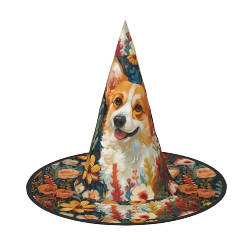 HTTUP Corgi Lustige Halloween-Hüte, Hexenhüte für Männer, Frauen, Halloween-Partys, Kostüme, Events von HTTUP