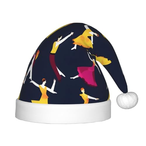 HTTUP Weihnachtsmütze für den Ballsaal, Tanz, kleines Muster, Unisex, Weihnachtsmannmütze, Weihnachtsmannmütze, Weihnachtsaccessoires, Geschenk von HTTUP