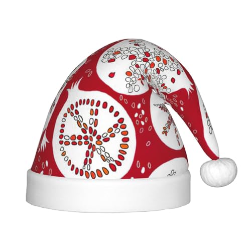 HTTUP Weihnachtsmütze mit Granatapfelgemälde, Unisex, Weihnachtsmannmütze, Weihnachtsmannmütze, Weihnachtsaccessoires, Geschenk von HTTUP