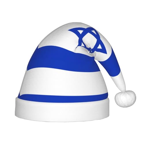 HTTUP Weihnachtsmütze mit israelischer Flagge, Unisex, Weihnachtsmannmütze, Weihnachtsmannmütze, Weihnachtsaccessoires, Geschenk von HTTUP