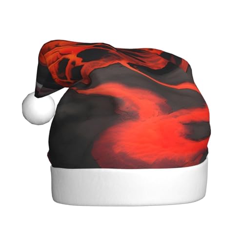 Kilauea Weihnachtsmütze mit Vulkanaufdruck, lustige Weihnachtsmütze, Weihnachtsmütze, Partyhut für Erwachsene & Elfenmütze, Urlaubsmütze von HTTUP