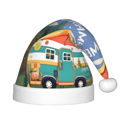 Weihnachtsmütze mit Aufdruck "Happy Camper", Unisex, Weihnachtsmannmütze, Weihnachtsmannmütze, Weihnachtsaccessoires, Geschenk von HTTUP