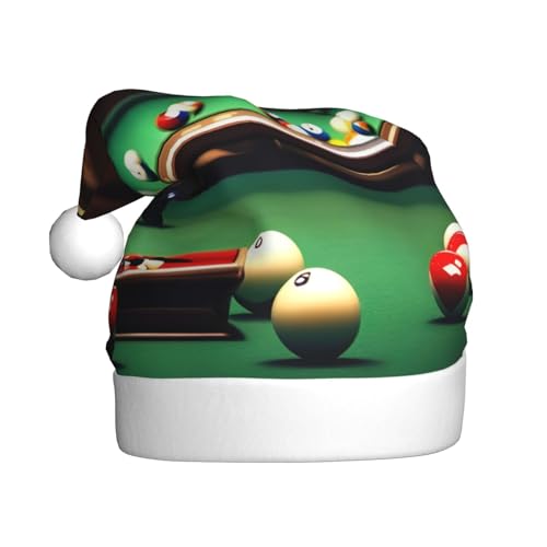 Weihnachtsmütze mit Billard-Druck, lustige Weihnachtsmütze, Weihnachtsmütze, Partyhut für Erwachsene und Elfenmützen, Urlaubsmütze von HTTUP