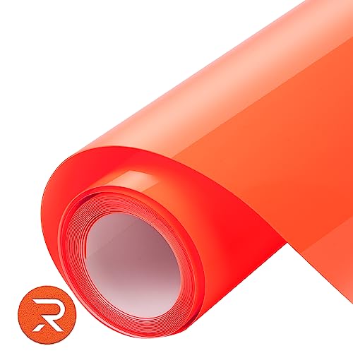 HTVRONT Orange Puff Vinyl Heat Transfer – 25,4 cm x 1,8 m Orange Puff HTV-Vinyl-Rolle für T-Shirts, orangefarbenes 3D-Wärmetransfer-Vinyl für Cricut & Cameo – leicht zu schneiden, zu entgräten und zu von HTVRONT