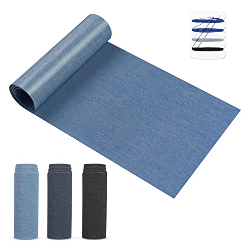 HTVRONT Aufnäher zum Aufbügeln, 10,2 x 50,8 cm, 4 Rollen, Flicken für Kleidung, 4 Farben, Jeans-Flicken für Jeans, Reparatur mit Reparaturset von HTVRONT