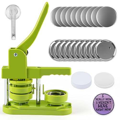 HTVRONT 58 mm Button Maker Maschine, Push-Pull DIY Presse Abzeichen mit 110 Knöpfen/Bild & Kreisschneider für Menschen, Kinder DIY Geschenke Pin Maker von HTVRONT