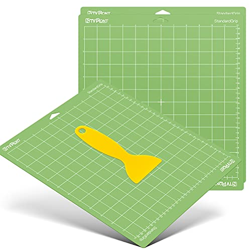 HTVRONT Schneidematte Plotter, 3 Stück Schneidematte 30,5 x 30,5 cm für Cricut Explore Air 2/Air/One/Maker, Standardgriff-Schneidematten Ersatzzubehör für Cricut(Standardgriff) von HTVRONT