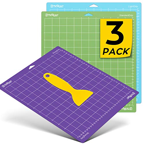 HTVRONT Schneidematte für Cricut, 3er-Pack Schneidematten Plotter 12 x 12 (StandardGrip, LightGrip, StrongGrip) für Cricut Explore Air 2/Air/One/Maker von HTVRONT