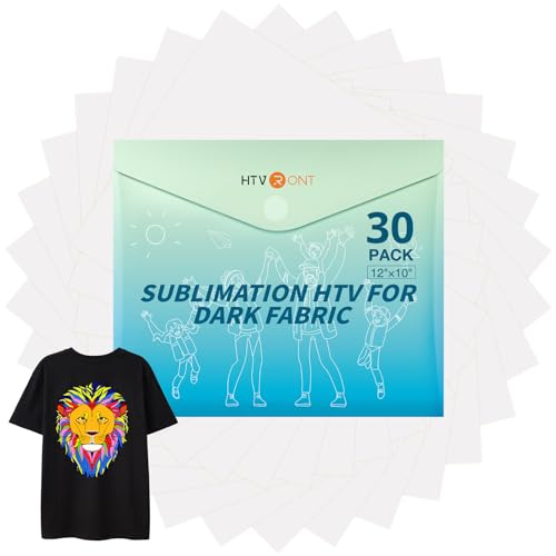 HTVRONT Sublimations-HTV für dunkle Stoffe/helle Stoffe, 30 Stück, 30,5 x 25,4 cm, mattes Sublimationsvinyl – Sublimationsrohlinge für Sublimations-Shirts/Hut/Kissen/Tasche von HTVRONT