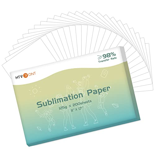 HTVRONT Sublimationspapier, 27.9x43.2 cm, 200 Blatt Sublimations-Transferpapier, kompatibel mit Tintenstrahldruckern, Tassen, T-Shirts und andere Sublimationsrohlinge von HTVRONT