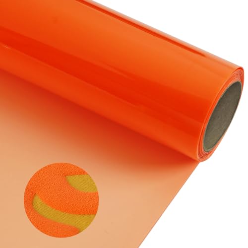 HTVVETUR 3D-Puff-Vinyl-Wärmetransfer, 30,5 cm x 3,66 m, Puff HTV, zum Aufbügeln, 3D-Puff-Wärmetransfer-Vinyl für Wärmepresse, HTV-Rolle für Cricut oder Mark, Orange, 3,6 m von HTVVETUR