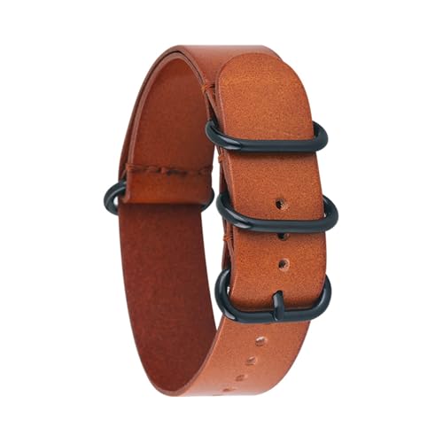 HTYHZIMS Uhrenarmband aus Leder Lederband Rundschließe Lederband Geöltes Vintageband Schnellverschluss(22mm) von HTYHZIMS