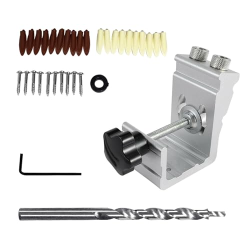 HUAHAIZY Vielseitige Taschenloch-Vorrichtungssätze, Winkelloch-Vorrichtungssatz für die Holzbearbeitung, 15°-Vorrichtung für geneigte Löcher, Bohrerzubehör für die Holzbearbeitung, Werkbankzubehör von HUAHAIZY