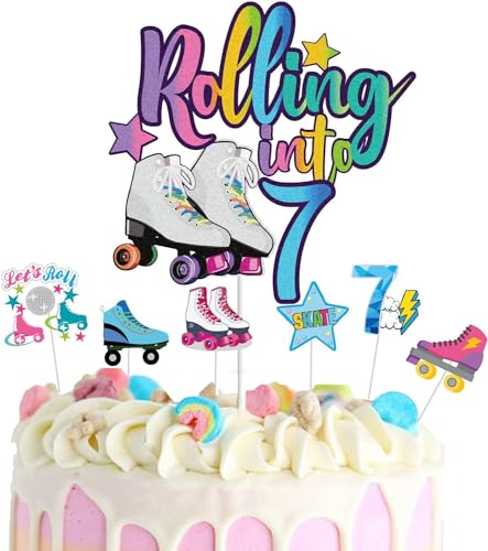 Kuchendekoration Cupcake Toppers, Rollschuh Kuchen Topper Picks, Tortenstecker, Tortendekoration, Rollschuh Tortenaufsatz, für Skaten Thema, Geburtstag Party Kuchen Dekorationen (B) von HUAIZAN