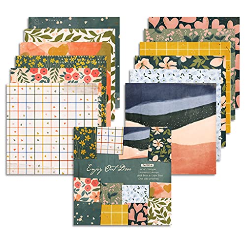 24 Stück 15,2 x 15,2 cm Blumenblatt-Muster Hintergrund Pad Papier für Scrapbooking Dekor von HUAJINGKEJI