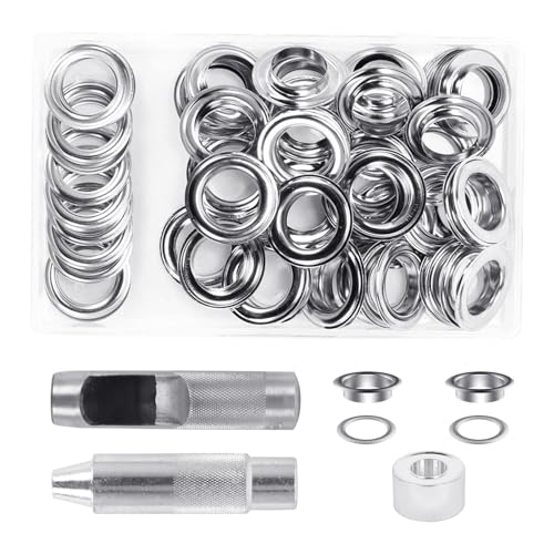 50 Sets 20 mm Öse V mit Werkzeugsets für Lederwaren, Schuhe, Taschen, Kleidung, Gürtel, Hüte, Zubehör von HUAJINGKEJI