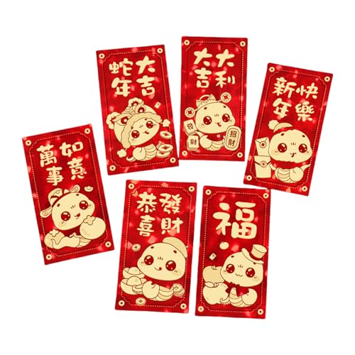 HUAJINGKEJI 1 Packung Rötungsumschläge für traditionelles Frühlingsfest 2025 Schlangenjahr Geldpakete Papier Hongbao für Neujahr von HUAJINGKEJI