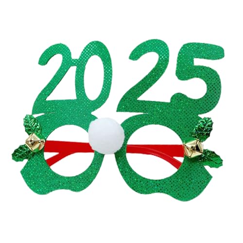 HUAJINGKEJI 2025 Weihnachtsbrille, glitzernde Paillettenbrille, Neujahrsbrille, Festivalbrille von HUAJINGKEJI