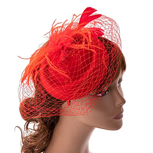 HUAJINGKEJI Fascinator für Damen, Kopfband, Pillendose, Hut, Cocktail, Teeparty, Fascinator, Schleier, Netzstoff von HUAJINGKEJI