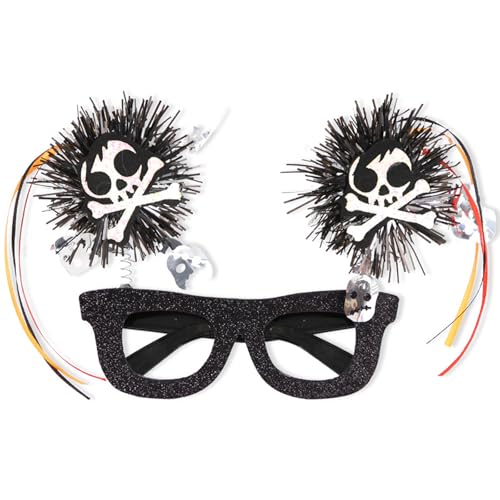 HUAJINGKEJI Halloween Brille Festliche Brille Lametta Halloween Party Dekorationen Halloween Einzigartige Skelett Foto Requisiten von HUAJINGKEJI