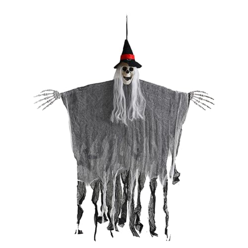 HUAJINGKEJI Halloween-Skelett-Dekorationen zum Aufhängen, auffälliger Totenkopf-Ornament, erschreckende Feste, Verzierung für den Außenbereich von HUAJINGKEJI