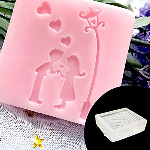 HUAJINGKEJI Handgefertigter Seifenstempel zum Valentinstag, Acryl, Herz, Rosenmuster, Kapitel von HUAJINGKEJI