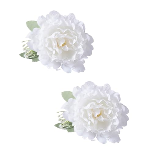 HUAJINGKEJI Home Decor, 2 Stück künstliche Pfingstrosen Blume Vorhang Clip Vorhang Seil Krawatte Fenster Vorhang Raffhalter Raffhalter Vorhangklemmen Hochzeitsdekoration von HUAJINGKEJI