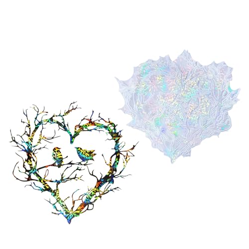 HUAJINGKEJI Modischer Schmuck, herzförmiges Vogelnest, Wanddekoration, Holografie, Regenbogen-Lichter, Silikonform für Epoxidharz, Kunstschmuck-Werkzeug von HUAJINGKEJI