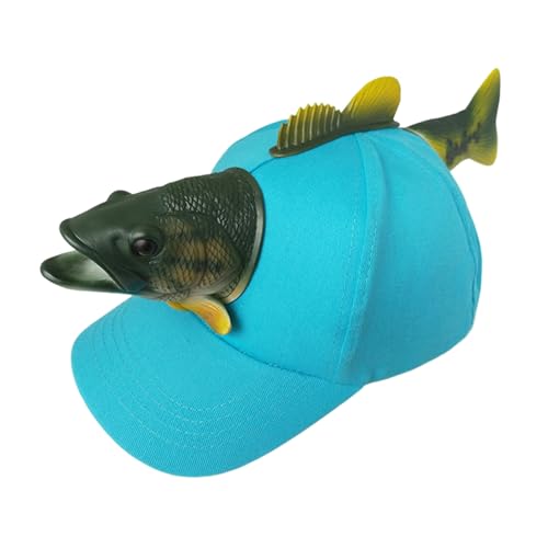 HUAJINGKEJI Neuheit 3D Fischhut für Eltern Kind Lustiger Fisch Tier Baseball Hut für Geburtstagsfeier Kreative Themenparty Hut Kopfbedeckung von HUAJINGKEJI