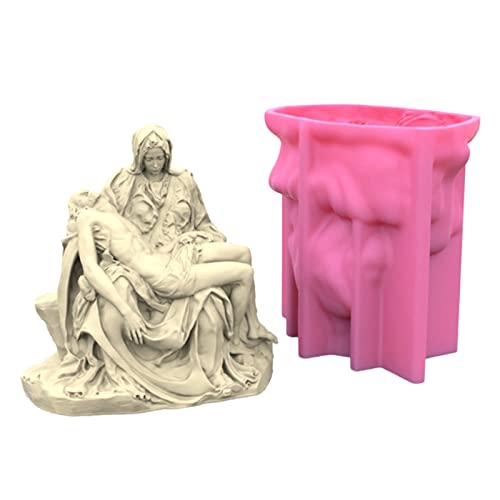 HUAJINGKEJI Pieta Silikonform für Seife, griechische römische Statue, Harzform, Kerzenherstellung, Gips, Epoxid-Gussform für Heimdekoration von HUAJINGKEJI