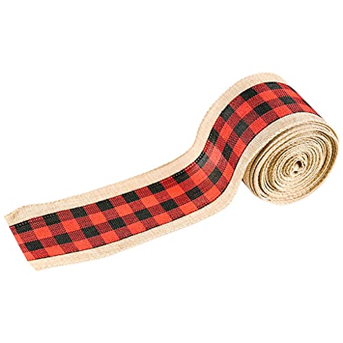 HUAJINGKEJI Weihnachts-Gurtband, natürlicher Jute-Stoff, Bastelband, Geschenkband für Hochzeitsgeschenke, Bänder, Rollen, Dekoration von HUAJINGKEJI