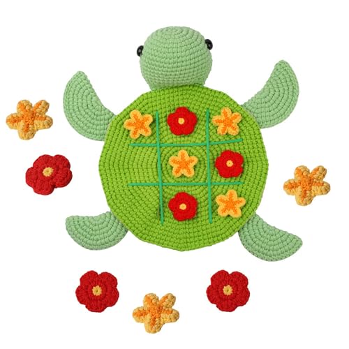 HUANGANG Schildkröten-Häkelset für Anfänger, Kinder, Erwachsene, mit Schritt-für-Schritt-Videoanleitung, Häkelblumen-Taschen-Set von HUANGANG