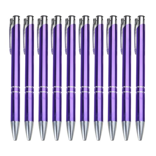 10 x 1,0 mm einziehbarer Kugelschreiber, Journaling-Stift, glattes Schreiben, Metallstift, Schreibwarenzubehör zum Schreiben von HUANGGG