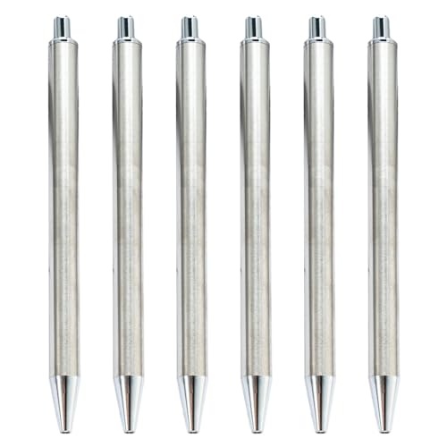 6 Stück Kugelschreiber mit 1,0 mm Spitze, einziehbarer Kugelschreiber für Studenten, Lehrer, Büro, Signierstift, 1,0 mm Stiftspitze von HUANGGG