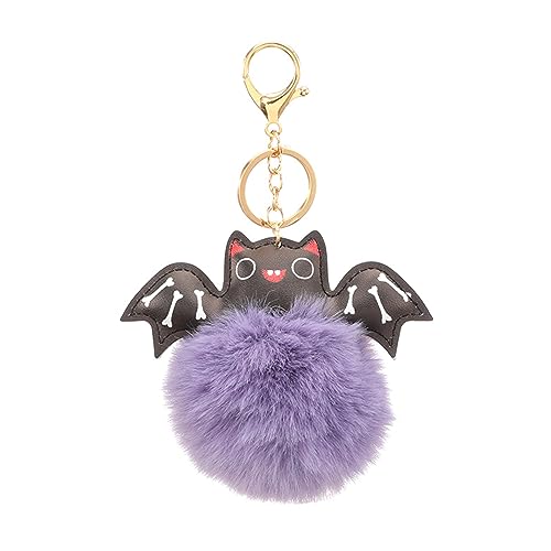 Halloween-Schlüsselanhänger mit Fledermaus-Motiv, Plüsch-Schlüsselanhänger, Handtaschen-Anhänger, Halloween-Partyzubehör von HUANGGG