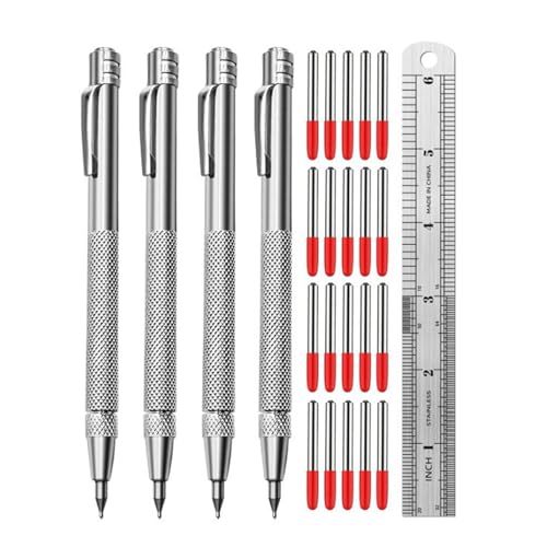 Hartmetallstift, Anreißstift aus Metall, mit 20 Rötungen, Markierungsspitze und Stahllineal Anreißwerkzeug von HUANGGG